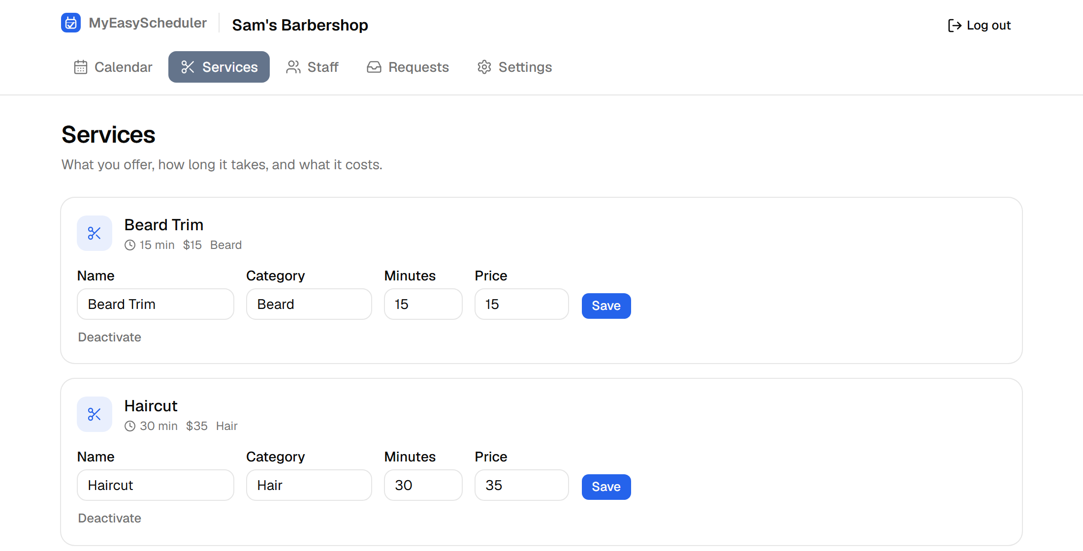 Customize your services and pricing